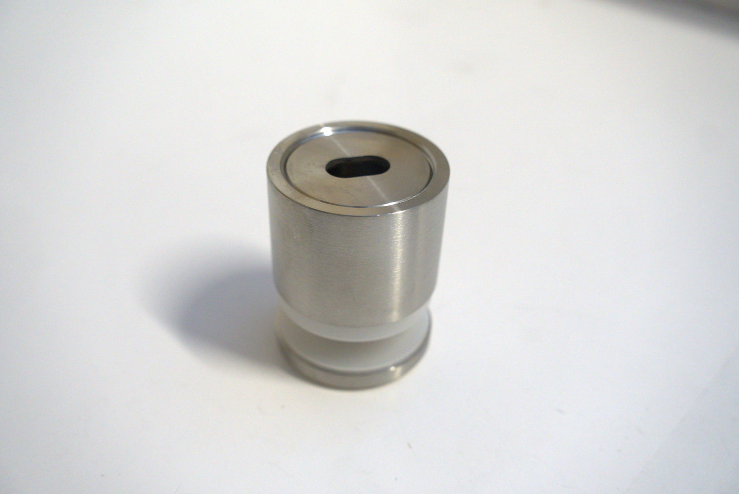 Adjustable stand-off from Best Glass Parts, showcasing a sleek metal spacer with threaded ends for glass installation.