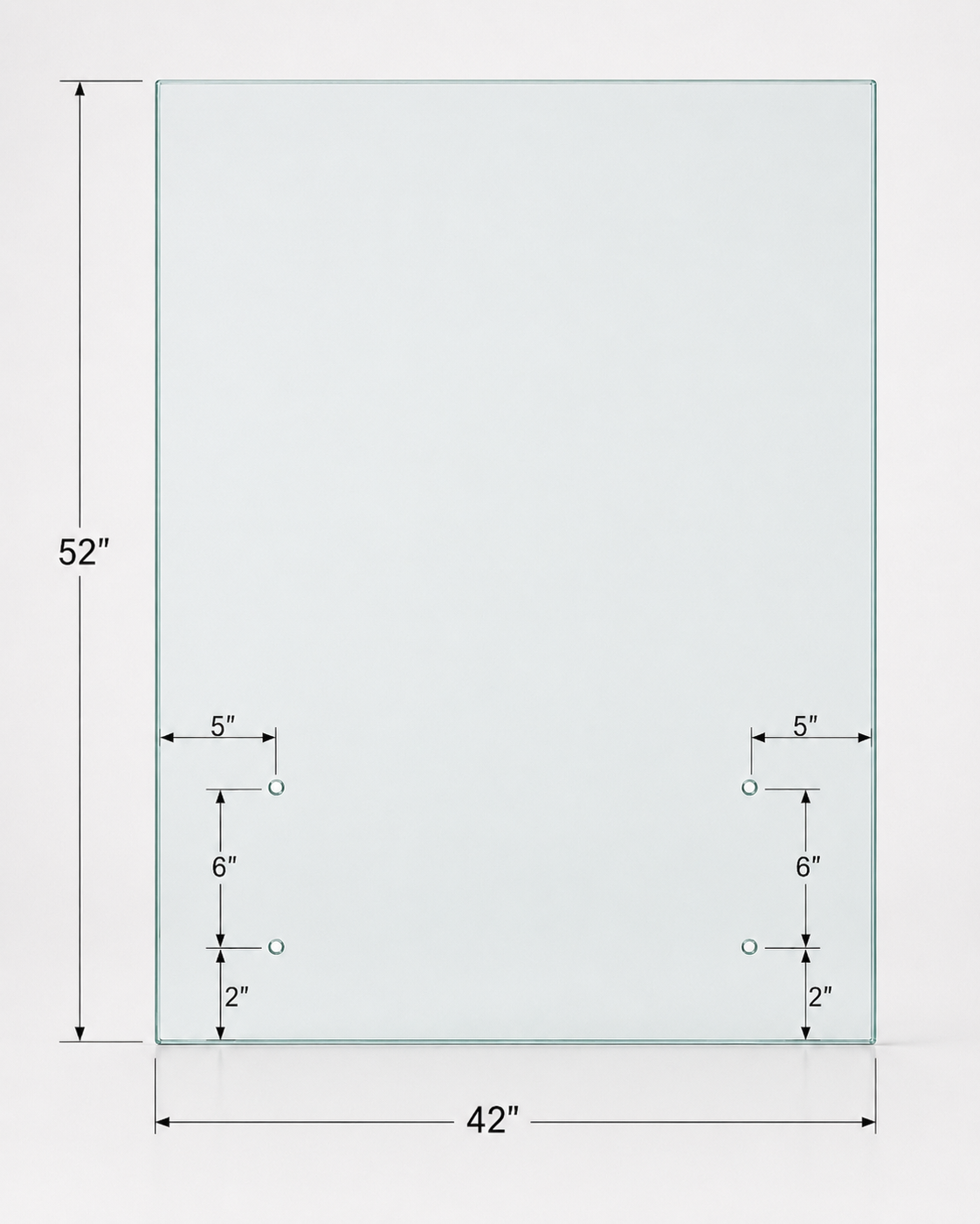 12mm tempered glass standoff railing panel from Best Glass Parts, showcasing polished edges and secure mounting hardware.