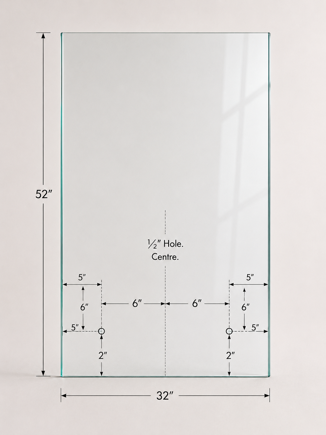 12mm tempered glass standoff railing panel from Best Glass Parts, designed for modern glass railing systems.