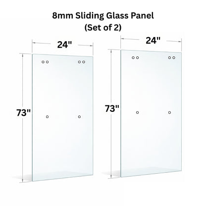 8mm tempered glass with holes for sliding door from Best Glass Parts, clear glass panel for modern door installation