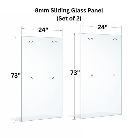 8mm tempered glass with holes for sliding door from Best Glass Parts, clear glass panel for modern door installation
