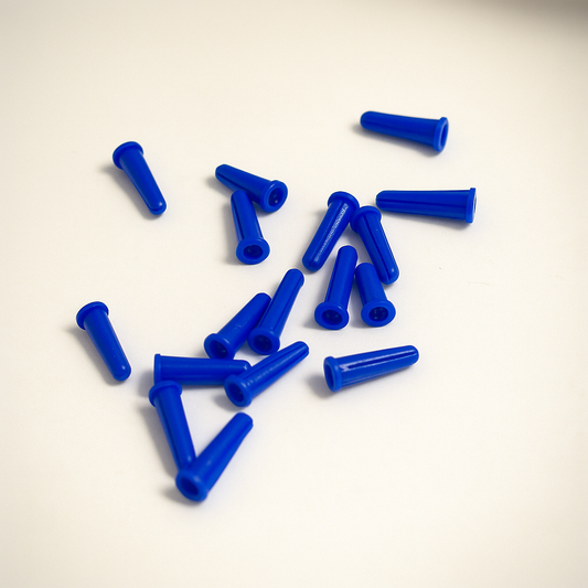 Set of 100 plastic screw anchors in 5/16 inch size, ideal for secure wall mounting and DIY projects.