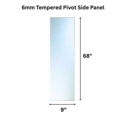 Six-millimeter tempered glass fixed panel by Best Glass Parts, showing clear, polished edges and sleek glass surface.