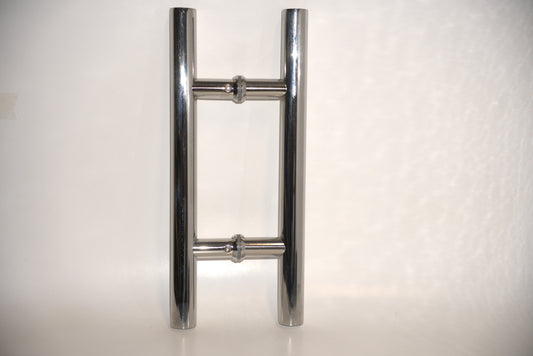 Round H-shaped pull handle by Best Glass Parts, showing a sleek metal handle suitable for glass doors or cabinets.