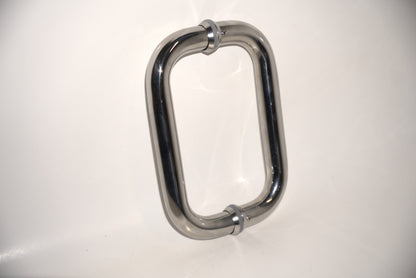 Round chrome pull handle by Best Glass Parts, showing a sleek, polished metal handle ideal for furniture or glass doors.