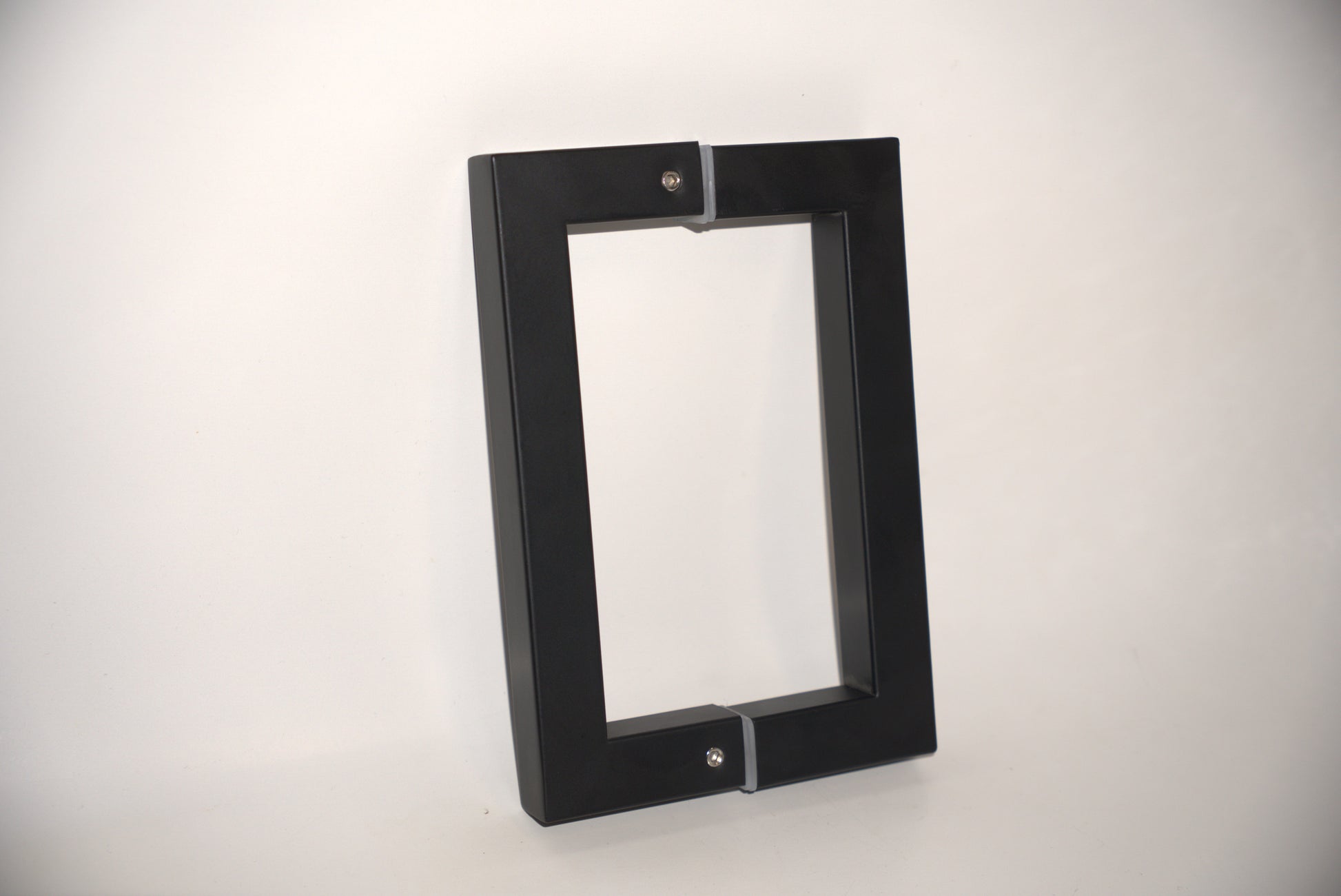 Chrome square pull handle from Best Glass Parts, showing its sleek, modern design and sturdy construction for glass doors.
