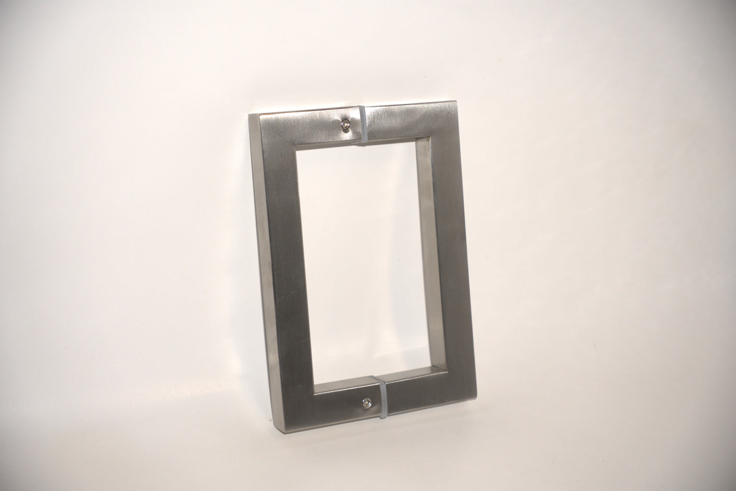 Chrome square pull handle by Best Glass Parts, featuring a sleek, modern design for glass doors and cabinets.