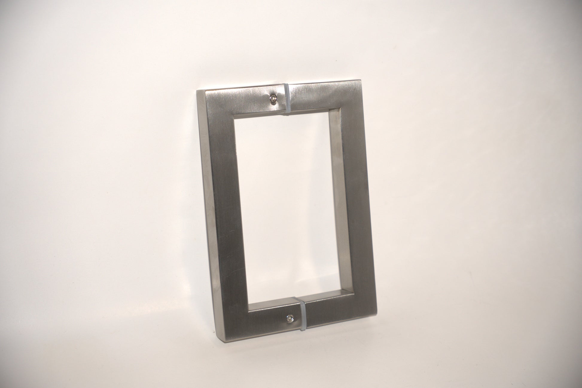 Chrome square pull handle by Best Glass Parts, featuring a sleek, modern design for glass doors and cabinets.