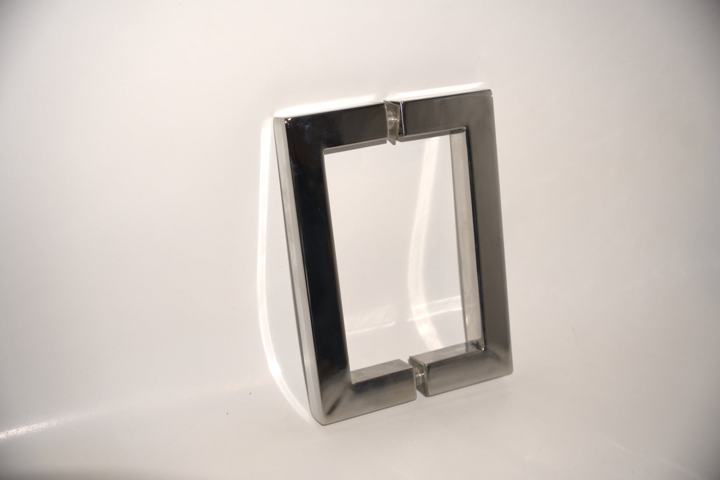 Chrome square pull handle by Best Glass Parts, sleek and durable hardware for glass doors and cabinets.