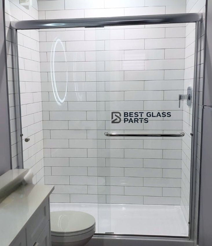 Chrome 6mm shower slider kit from Best Glass Parts, includes adjustable sliding mechanism for shower enclosure.