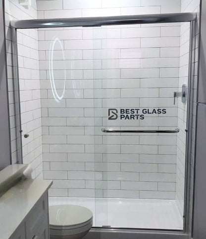 Chrome 6mm shower slider kit from Best Glass Parts, includes adjustable sliding mechanism for shower enclosure.