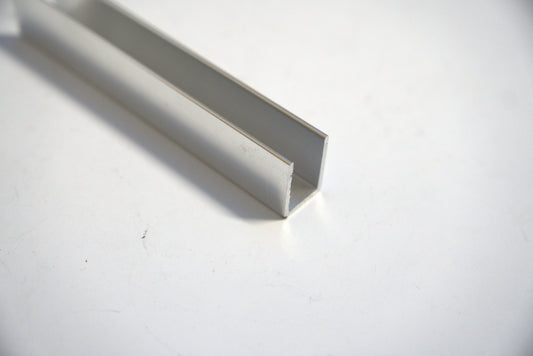 Chrome U Channel 3/4 inch by 96 inches long from Best Glass Parts, designed for glass and metal framing.