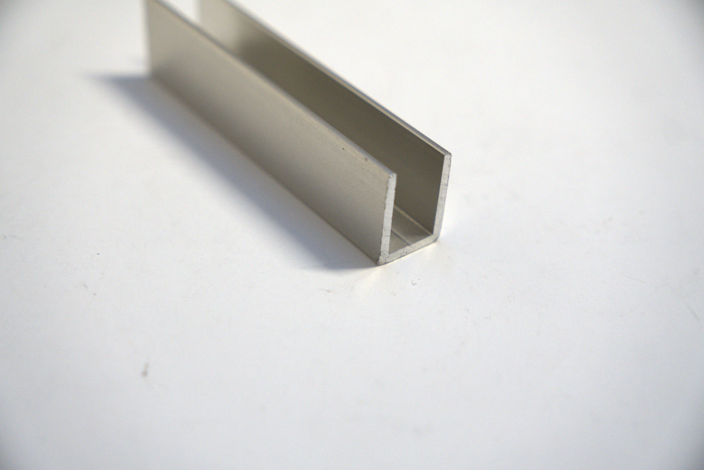 U Channel 3/4 inch by 40 inches long from Best Glass Parts, showing a silver metal U-shaped channel for glass or frame support.