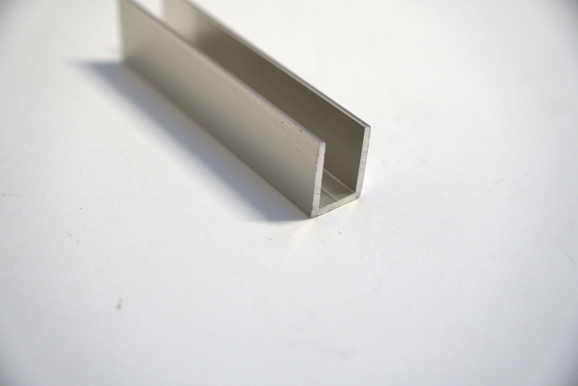 U Channel 3/4 inch by 40 inches long from Best Glass Parts, showing a silver metal U-shaped channel for glass or frame support.