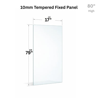10mm tempered glass fixed panel by Best Glass Parts, 80-inch high clear glass for shower or enclosure installation.