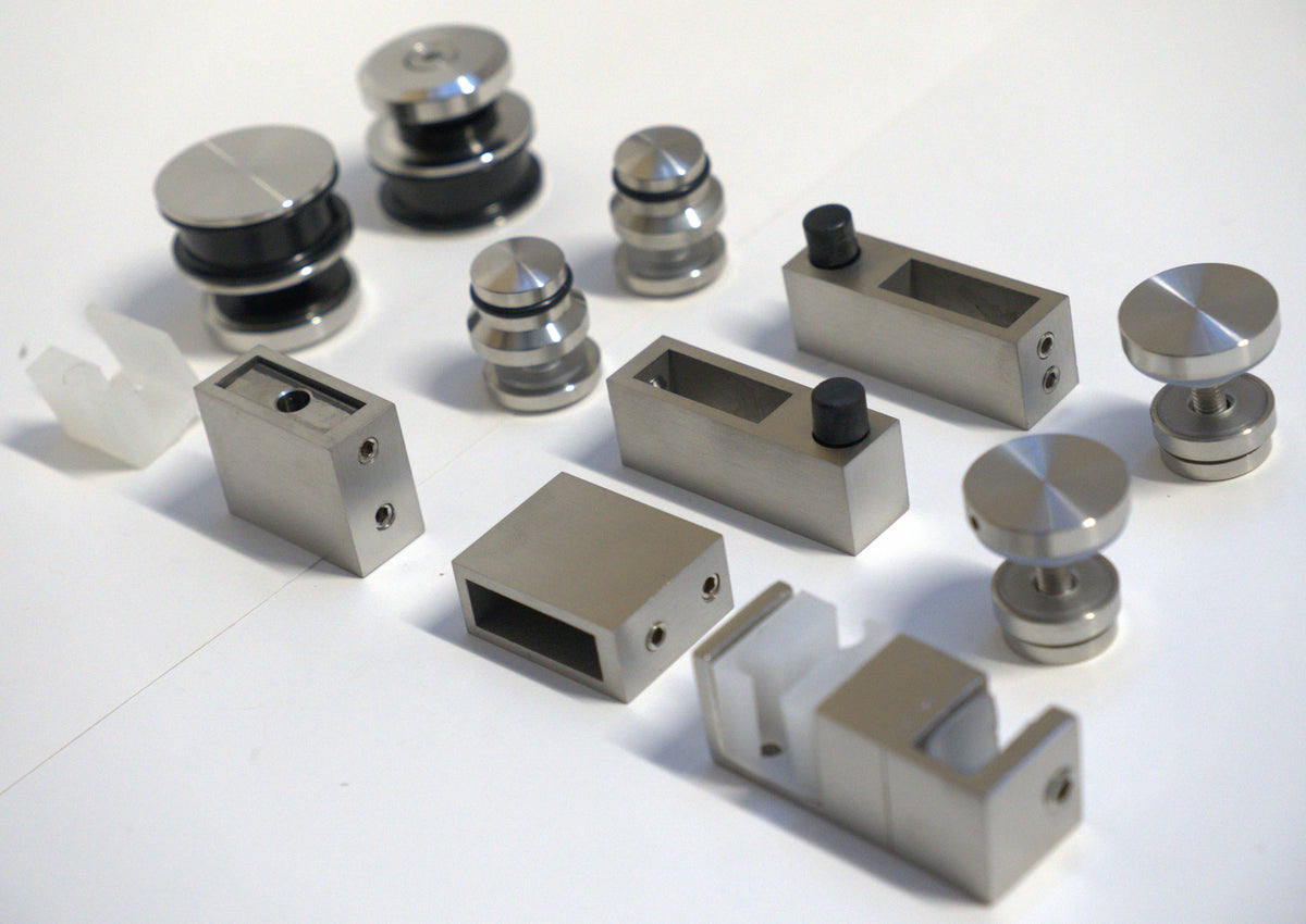 Chrome Skyline Roller Kit by Best Glass Parts with 8-10mm rollers for glass door hardware installation.