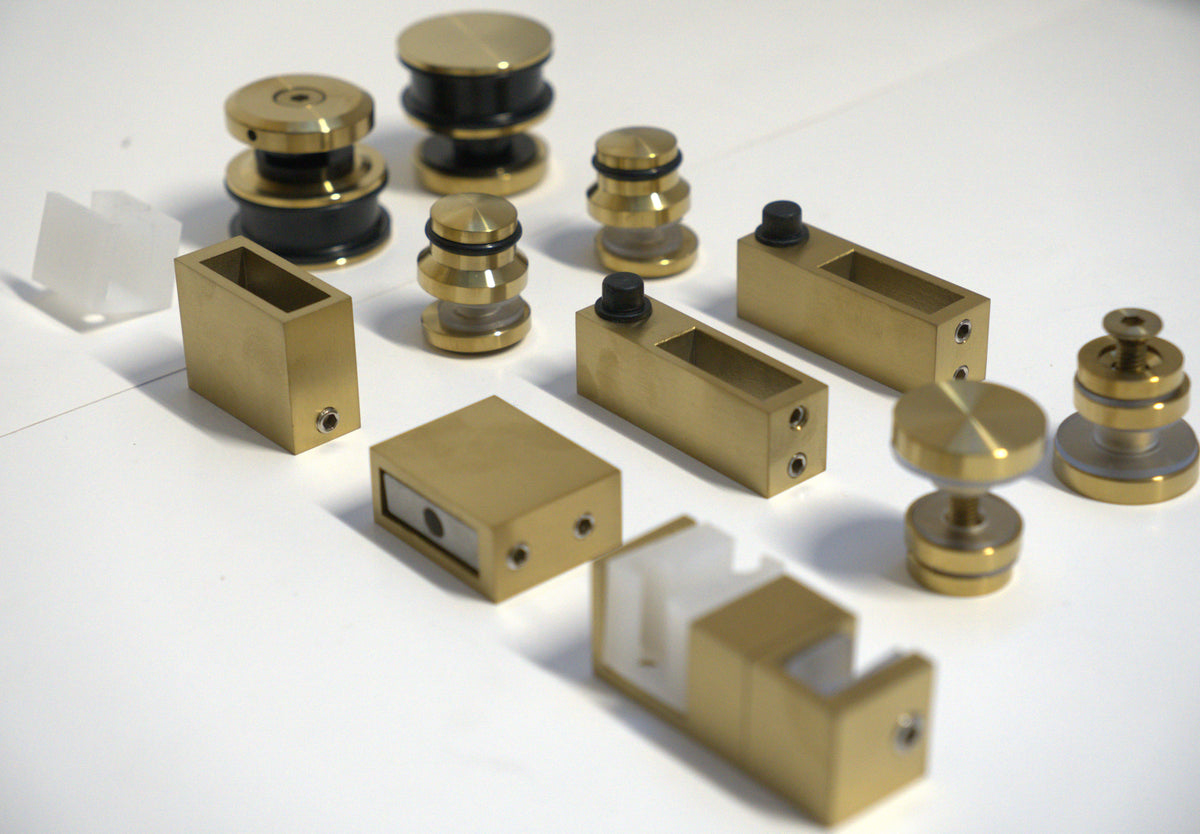 Chrome Skyline Roller Kit from Best Glass Parts with 8-10mm rollers for glass door hardware installation.