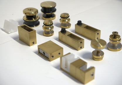Chrome Skyline Roller Kit from Best Glass Parts with 8-10mm rollers for glass door hardware installation.
