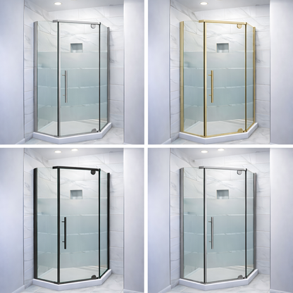 Chrome Neo Angle Shower Door by Best Glass Parts, featuring 8mm glass and sleek design for modern bathroom showers.
