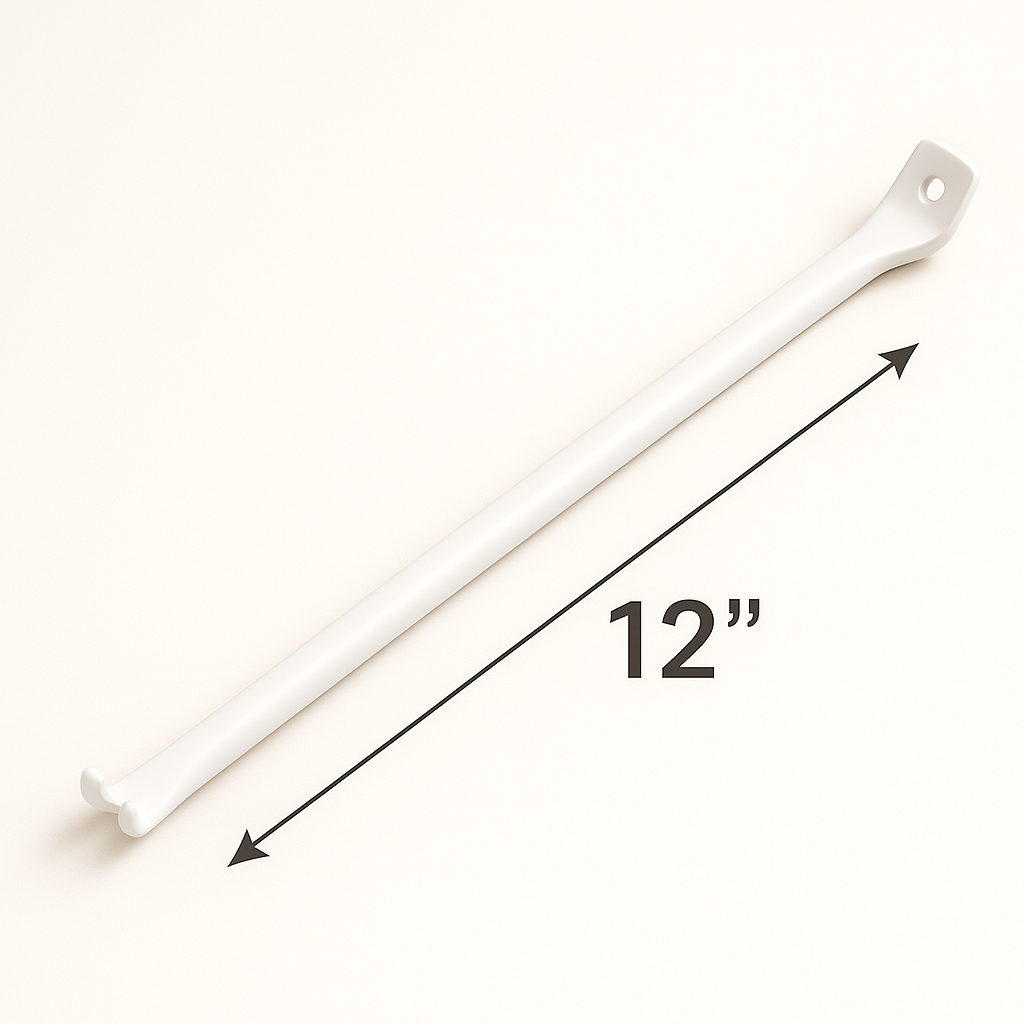 12-inch wire shelving support braces by Best Glass Parts, sturdy metal brackets for securing wire shelves.
