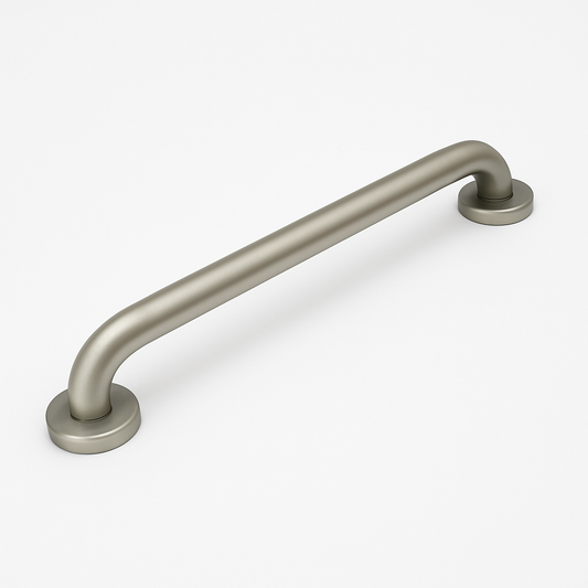 Stainless steel grab bar from Best Glass Parts mounted on a wall, designed for safety and support in bathrooms.