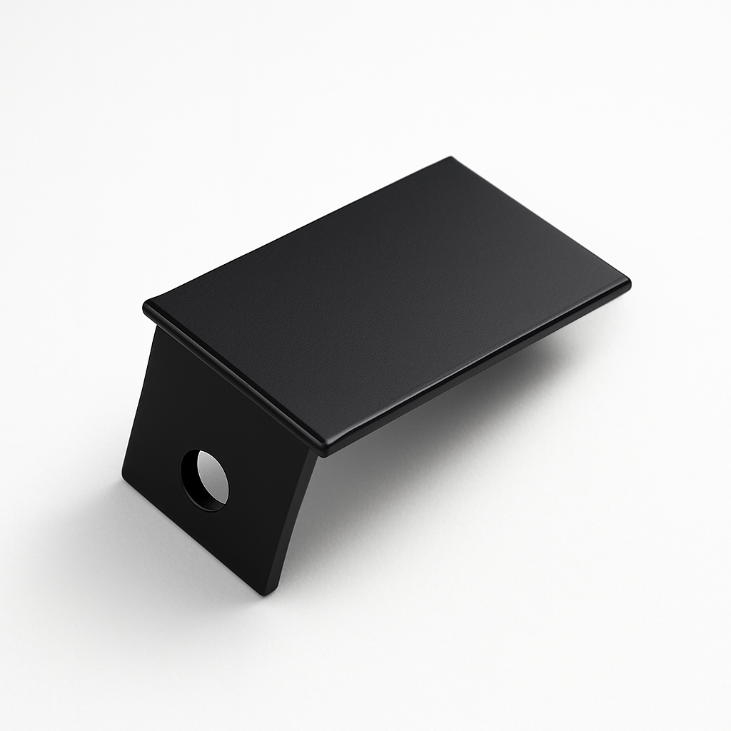 Best Glass Parts U Channel End Cap, black plastic finish, designed to fit U channels for glass or framing applications.