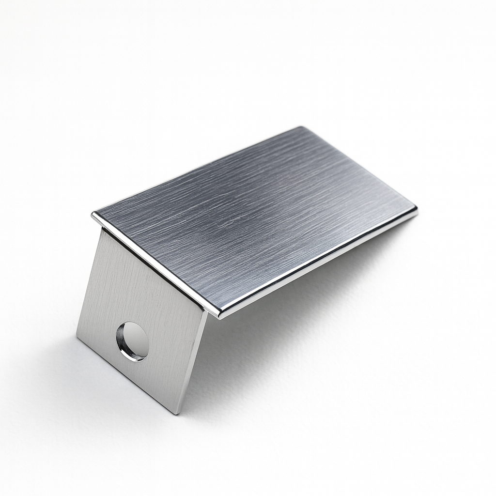 U Channel End Cap from Best Glass Parts, showing a close-up of the plastic cap fitting onto a glass U channel for secure edge finishing.