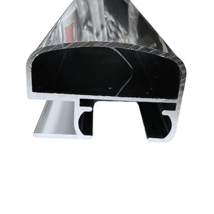 Black Nova Frame Header by Best Glass Parts, showcasing the sleek, durable glass frame component for modern architectural designs.