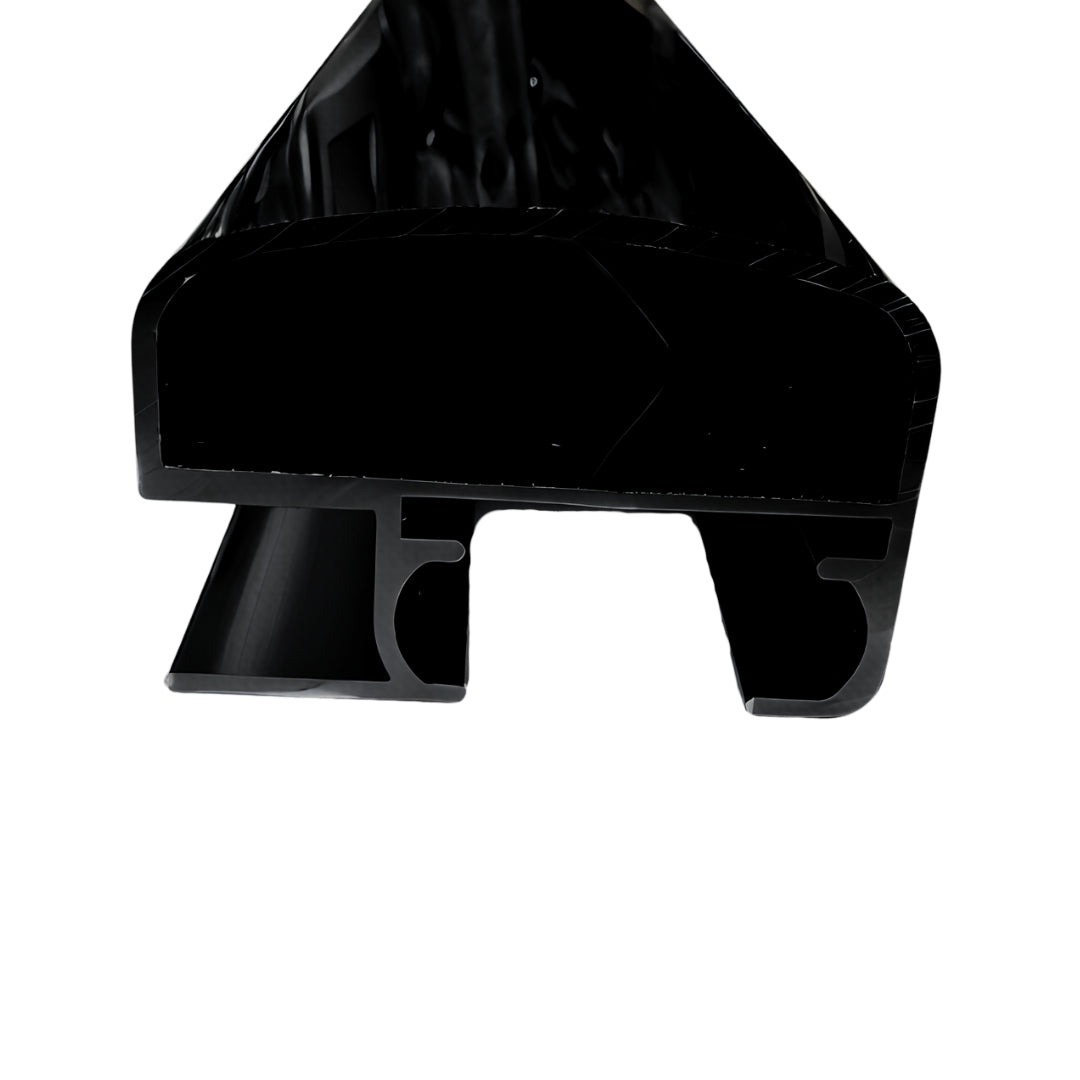 Black Nova Frame Header from Best Glass Parts, showing the detailed metal construction and mounting points.