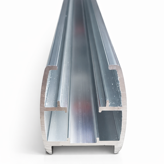 6mm pivot door header in 110-inch length from Best Glass Parts, used for glass door installation in modern interiors
