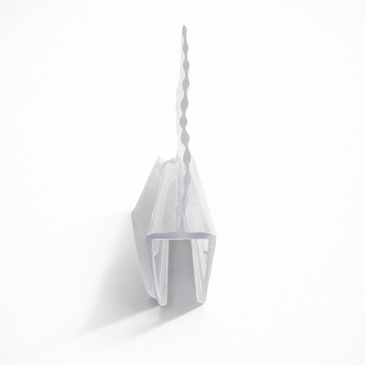 Swing door bottom sweep by Best Glass Parts, adjustable flip middle seal, 96-inch long for 8-10mm glass doors.