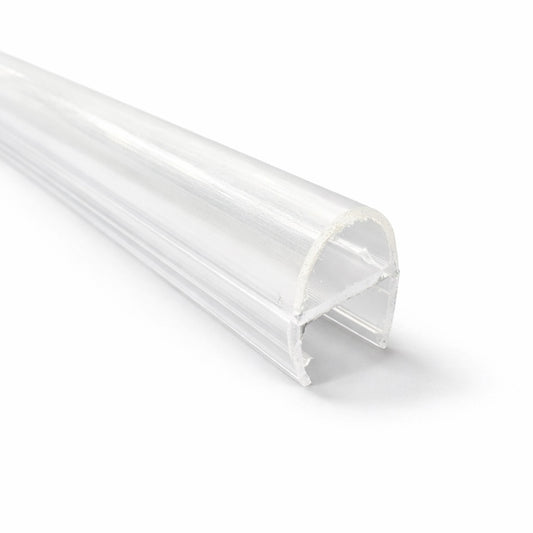 Black 8mm D shape glass sweep, 96 inches long, by Best Glass Parts, designed for shower enclosures and glass fixtures.