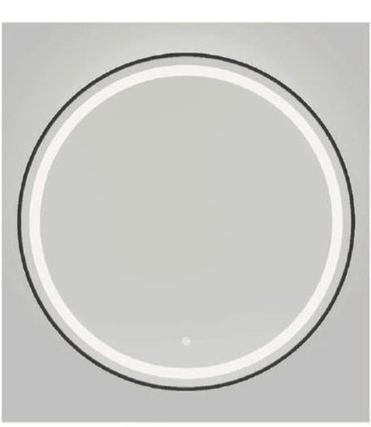 Black aluminium alloy round LED mirror, 36x36 inches, by Best Glass Parts, showcasing sleek modern design and illuminated edge.