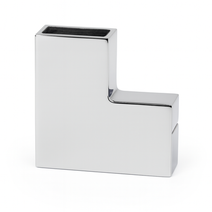 Clamp 90 degree for square rod by Best Glass Parts, showing a sturdy metal connector for secure glass or metal frame assembly.