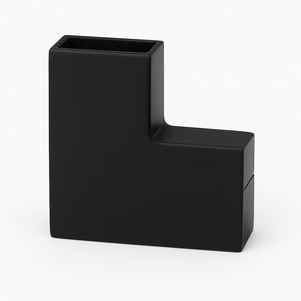 Clamp 90 degree for square rod by Best Glass Parts, showing the metal clamp with a 90-degree angle for securing square rods.