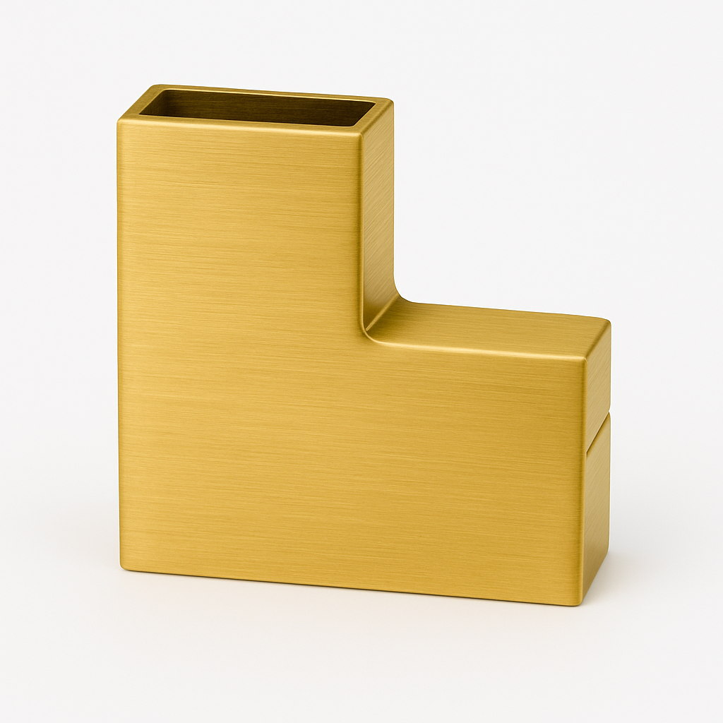 90-degree clamp for square rods by Best Glass Parts, showing a metal connector with a square opening for secure attachment.
