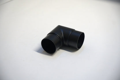 Round handrail connector from Best Glass Parts, designed for 90-degree glass railing installations, shown in the image.