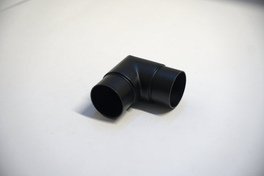 Round handrail connector from Best Glass Parts, designed for 90-degree glass railing installations, shown in the image.