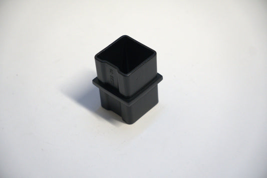 Square handrail connector for glass balustrades, Best Glass Parts, showing the 180-degree connecting piece with polished finish.