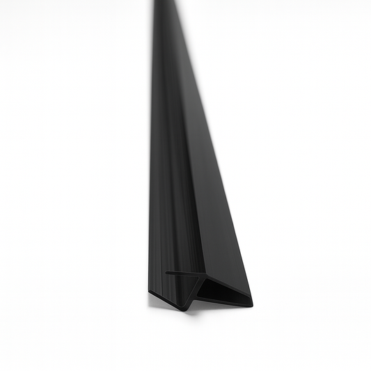Black Neo Angle Bottom Sweep 8mm for shower doors, 96 inches long, by Best Glass Parts.