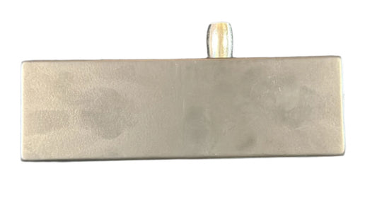 Black overpanel and wall mount patch fitting by Best Glass Parts, showing a sleek glass mounting fixture with mounting hardware.