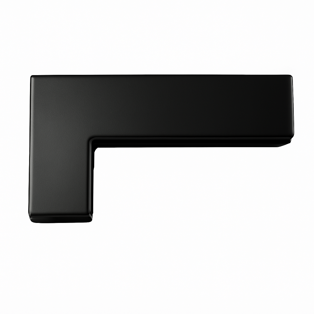Black overpanel to side panel lock fitting by Best Glass Parts, showing the secure locking mechanism and hardware details.