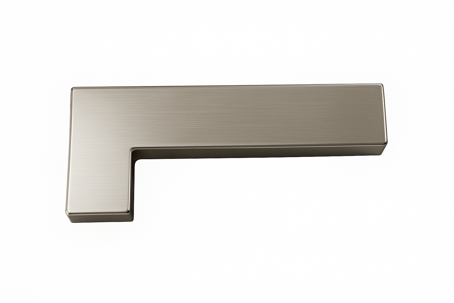 Brushed nickel overpanel to side panel lock fitting by Best Glass Parts, showing the secure metal latch mechanism.