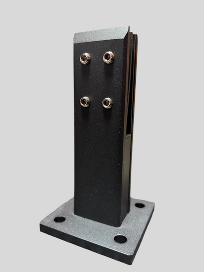 Glass to glass 180° railing glass spigot by Best Glass Parts, showing polished metal fittings for secure installation.