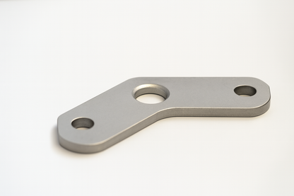 Square pipe flat plate for railing, 135-degree angle, by Best Glass Parts, shown with mounting surface and flange details.