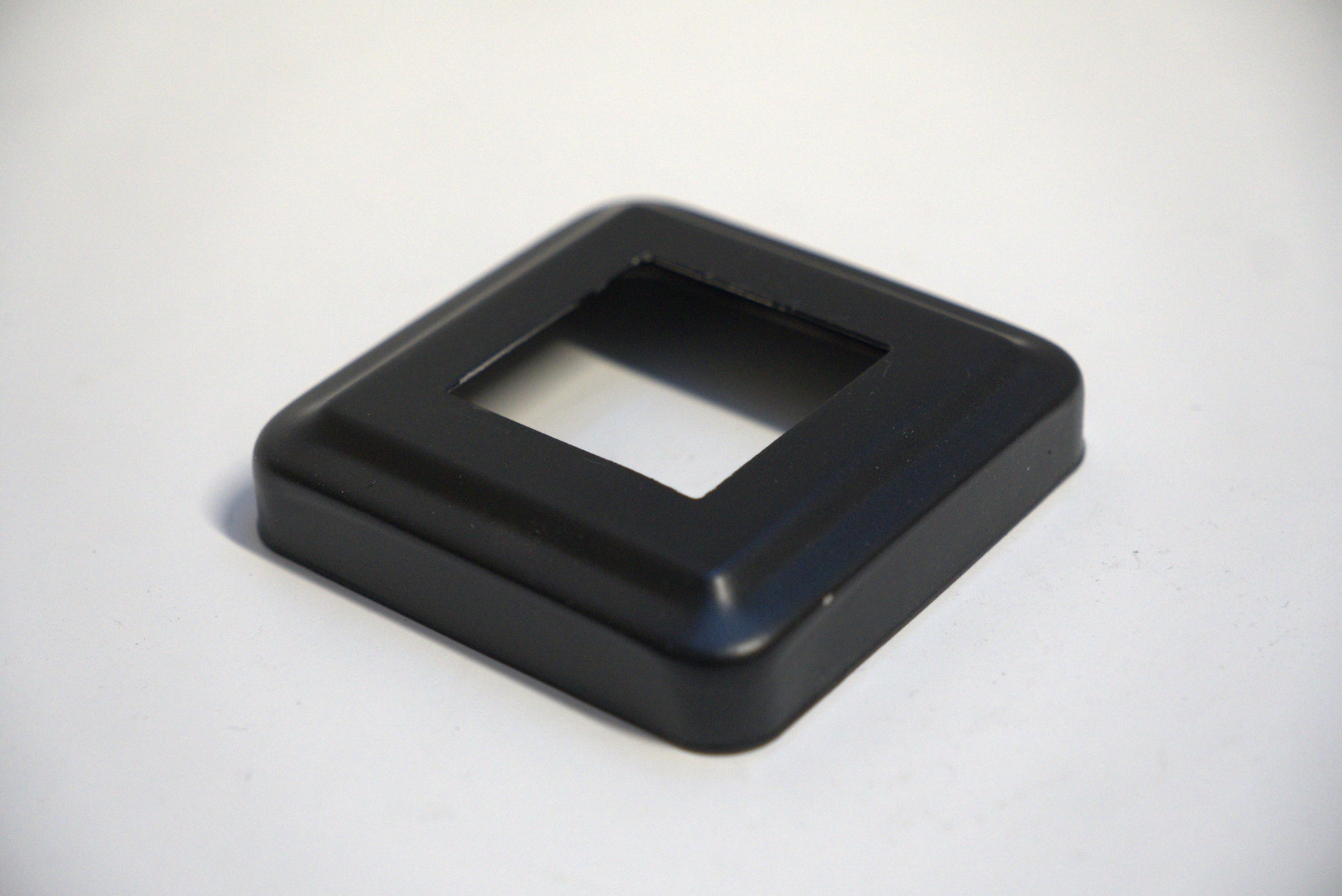 Square side mount flange cover for railing, made by Best Glass Parts, shown in a close-up image with a sleek, modern design.