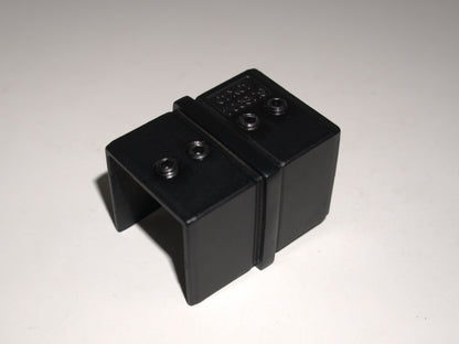 Square 180-degree joint for railing top handrail by Best Glass Parts, black finish, designed for secure glass railing connections.