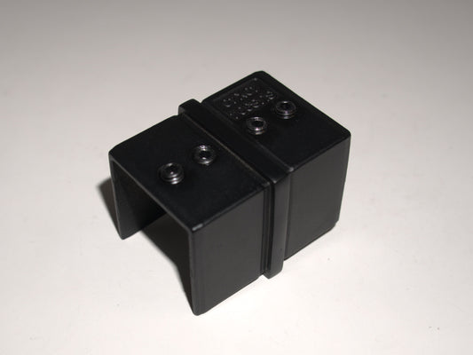 Square 180-degree joint for railing top handrail by Best Glass Parts, black finish, designed for secure glass railing connections.