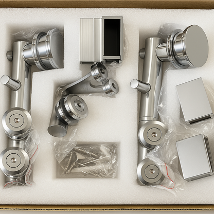 Chrome revolving kit from Best Glass Parts featuring a sleek, rotating assembly for glass fittings and accessories.