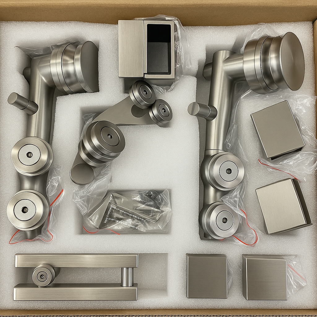 Brushed revolving kit from Best Glass Parts showing metal components and assembly parts for glasswork projects.